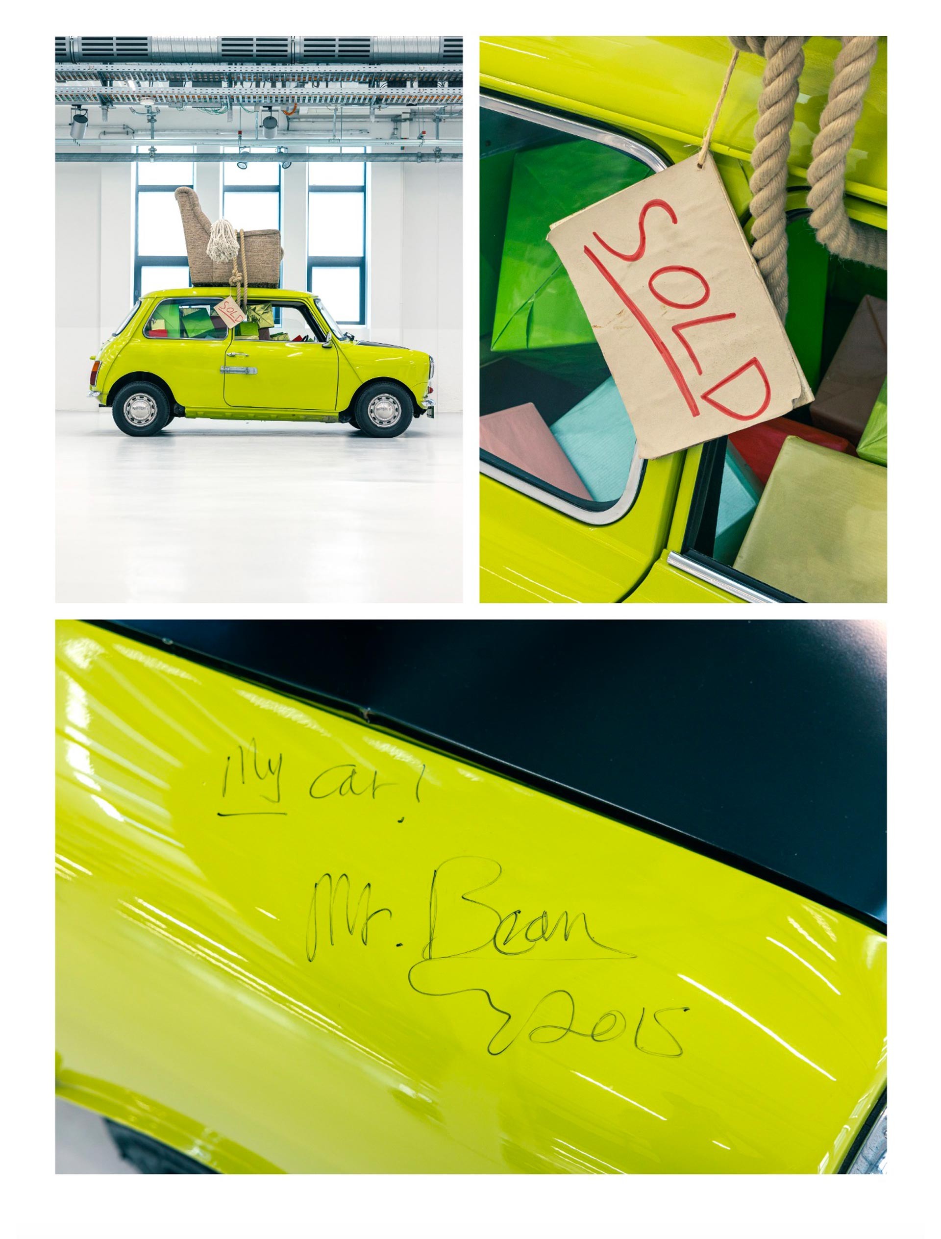 A photo of the side and various highlights of the Mini 1000 „Mr. Bean”.